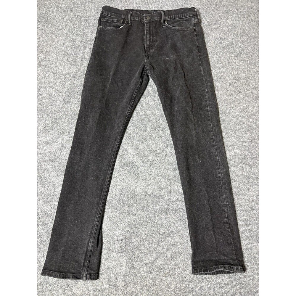 Levi's 510 Jeans Mens 34x32 Black Skinny Slim Fit Charcoal Wash Stretch Denim